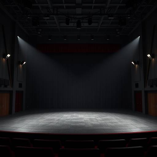 Salle de théâtre vide, prête pour une représentation